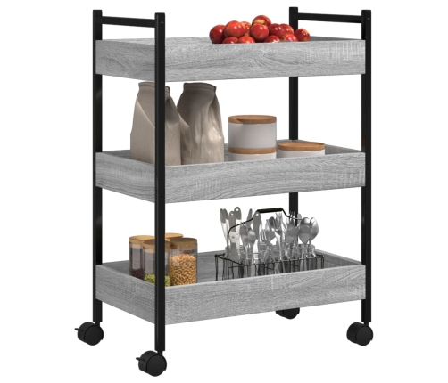 Virtuves Ratiņi, Pelēka Koka, 50X30X70 Cm, Inženierijas Koks Vidaxl