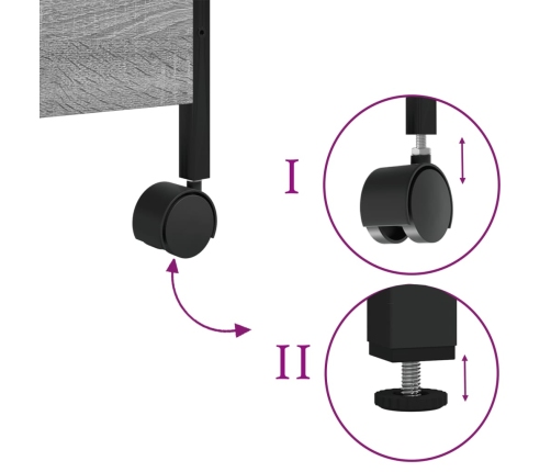 Virtuves Ratiņi, Pelēka Koka, 50X30X70 Cm, Inženierijas Koks Vidaxl