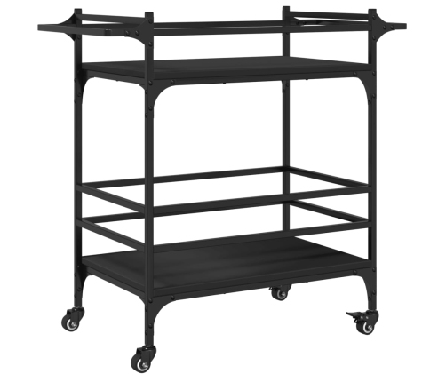 vidaXL virtuves ratiņi, melni, 82x40x78,5 cm, inženierijas koks