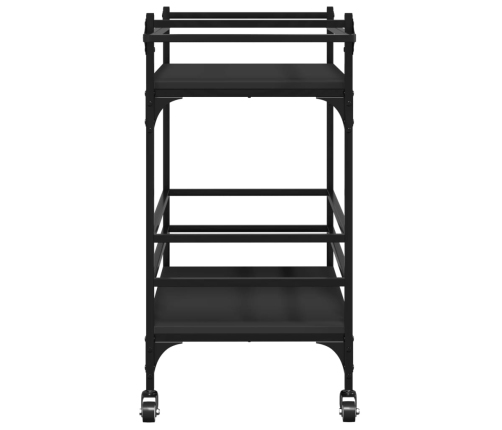 vidaXL virtuves ratiņi, melni, 82x40x78,5 cm, inženierijas koks