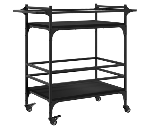 vidaXL virtuves ratiņi, melni, 82x40x78,5 cm, inženierijas koks