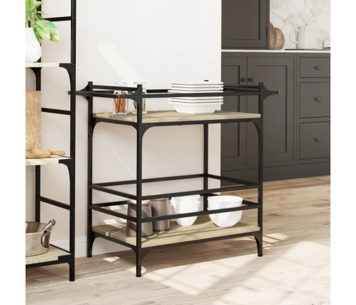 vidaXL virtuves ratiņi, ozolkoka, 82x40x78,5 cm, inženierijas koks