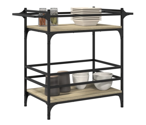 vidaXL virtuves ratiņi, ozolkoka, 82x40x78,5 cm, inženierijas koks