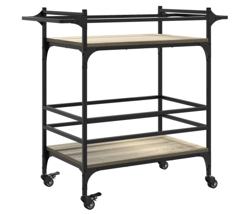 vidaXL virtuves ratiņi, ozolkoka, 82x40x78,5 cm, inženierijas koks