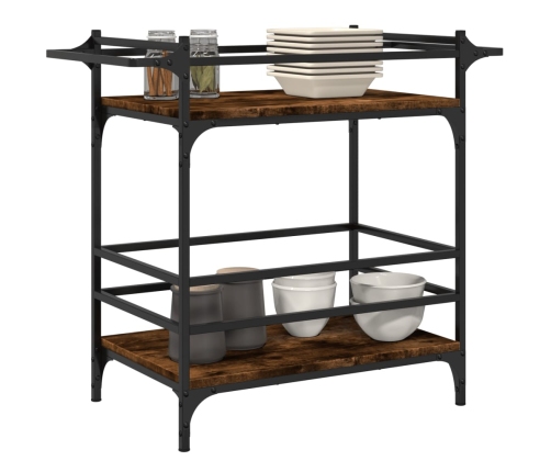 vidaXL virtuves ratiņi, ozolkoka, 82x40x78,5 cm, inženierijas koks