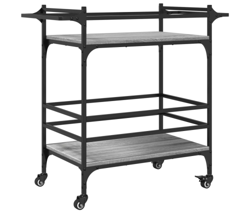 vidaXL virtuves ratiņi, pelēka koka, 82x40x78,5 cm, inženierijas koks