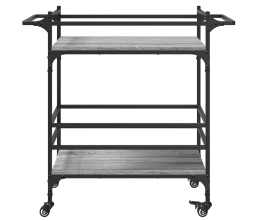 vidaXL virtuves ratiņi, pelēka koka, 82x40x78,5 cm, inženierijas koks