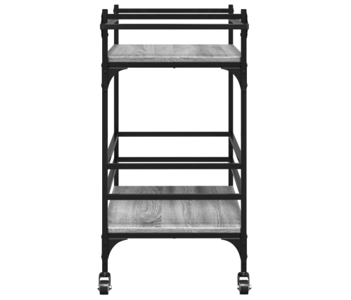 vidaXL virtuves ratiņi, pelēka koka, 82x40x78,5 cm, inženierijas koks