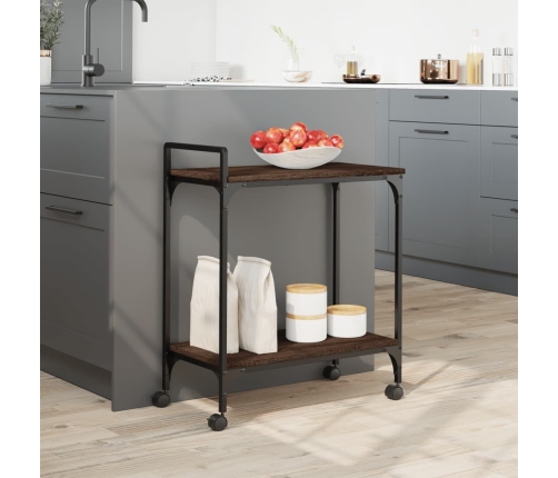 vidaXL virtuves ratiņi, ozolkoka, 60,5x31x72,5 cm, inženierijas koks