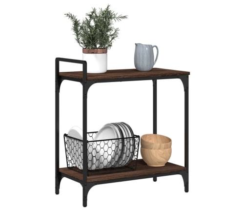 vidaXL virtuves ratiņi, ozolkoka, 60,5x31x72,5 cm, inženierijas koks