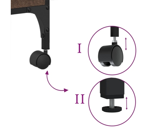 vidaXL virtuves ratiņi, ozolkoka, 60,5x31x72,5 cm, inženierijas koks