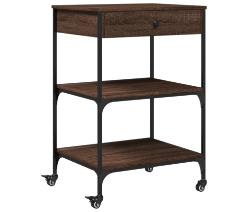 vidaXL virtuves ratiņi, ozolkoka krāsa, 60x45x80 cm, inženierijas koks