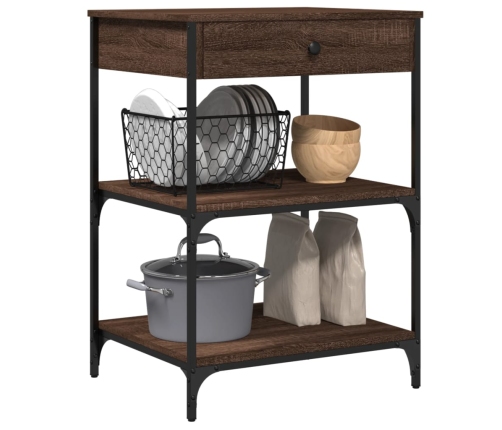 vidaXL virtuves ratiņi, ozolkoka krāsa, 60x45x80 cm, inženierijas koks