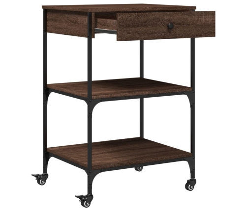 vidaXL virtuves ratiņi, ozolkoka krāsa, 60x45x80 cm, inženierijas koks