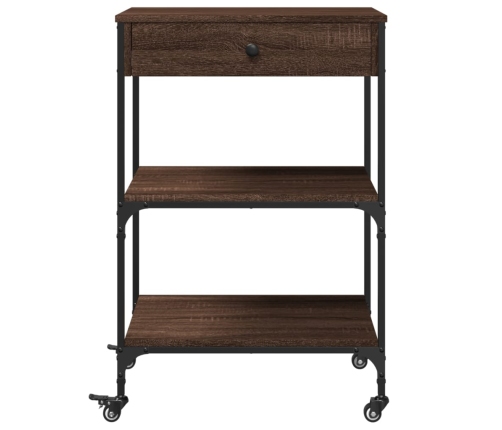 vidaXL virtuves ratiņi, ozolkoka krāsa, 60x45x80 cm, inženierijas koks