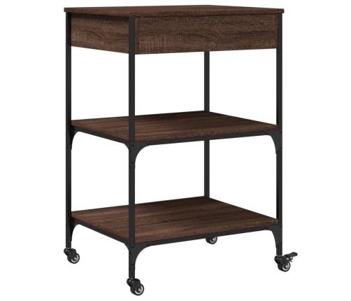 vidaXL virtuves ratiņi, ozolkoka krāsa, 60x45x80 cm, inženierijas koks