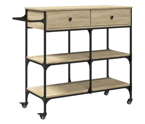 vidaXL virtuves ratiņi, ozola krāsa, 105x42x95 cm, inženierijas koks