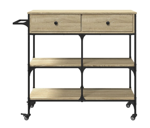 vidaXL virtuves ratiņi, ozola krāsa, 105x42x95 cm, inženierijas koks