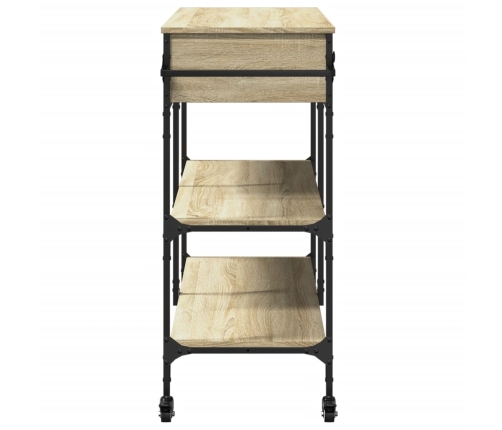 vidaXL virtuves ratiņi, ozola krāsa, 105x42x95 cm, inženierijas koks