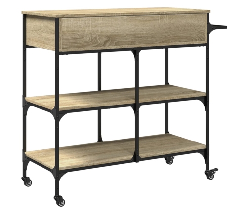 vidaXL virtuves ratiņi, ozola krāsa, 105x42x95 cm, inženierijas koks