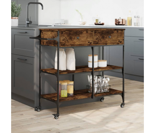 Virtuves Ratiņi, Ozola Krāsa, 105X42X95 Cm, Inženierijas Koks Vidaxl