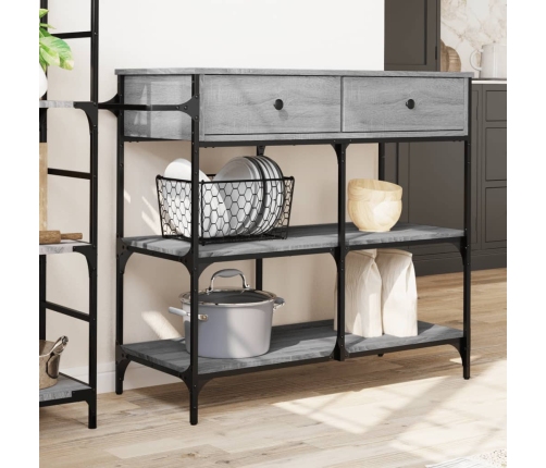 vidaXL virtuves ratiņi, pelēka koka, 105x42x95 cm, inženierijas koks