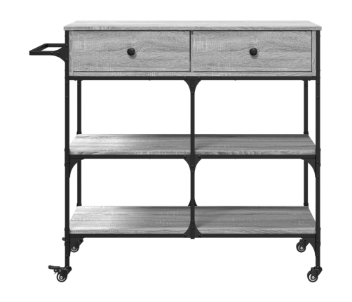 vidaXL virtuves ratiņi, pelēka koka, 105x42x95 cm, inženierijas koks