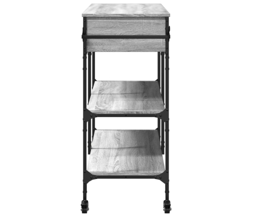 vidaXL virtuves ratiņi, pelēka koka, 105x42x95 cm, inženierijas koks