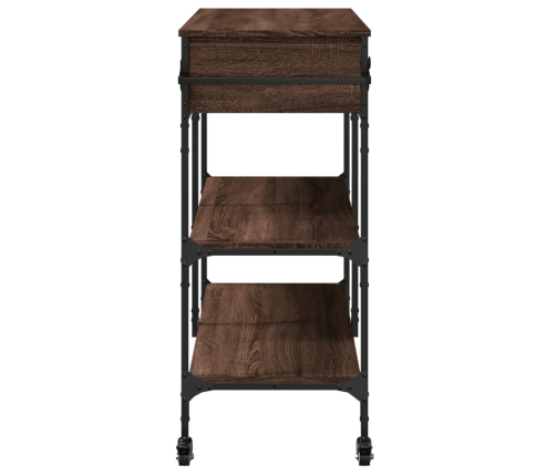 vidaXL virtuves ratiņi, brūni, 105x42x95 cm, inženierijas koks