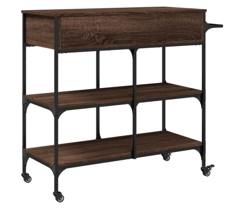 vidaXL virtuves ratiņi, brūni, 105x42x95 cm, inženierijas koks