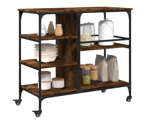 vidaXL virtuves ratiņi, ozolkoka, 100x45x89,5 cm, inženierijas koks