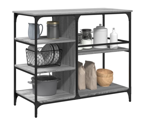 Virtuves Ratiņi, Pelēka Koka, 100X45X89,5 Cm, Inženierijas Koks Vidaxl