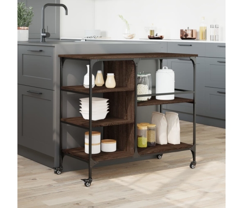 vidaXL virtuves ratiņi, ozolkoka, 100x45x89,5 cm, inženierijas koks