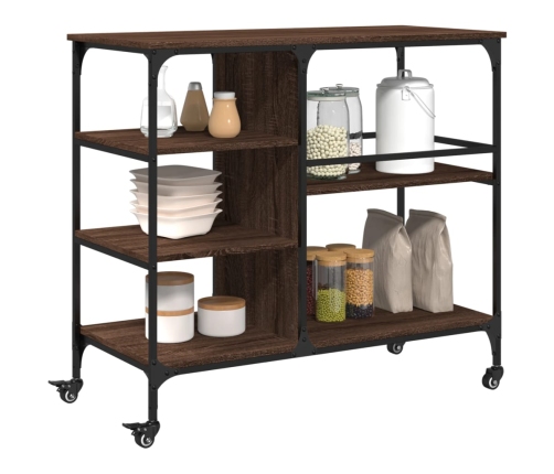 vidaXL virtuves ratiņi, ozolkoka, 100x45x89,5 cm, inženierijas koks