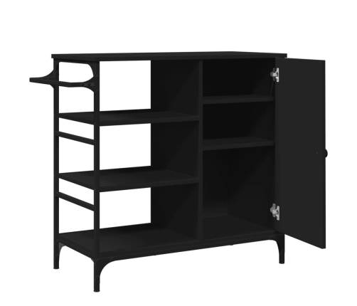 Virtuves Ratiņi, Melni, 87,5X38,5X84,5 Cm, Inženierijas Koks Vidaxl