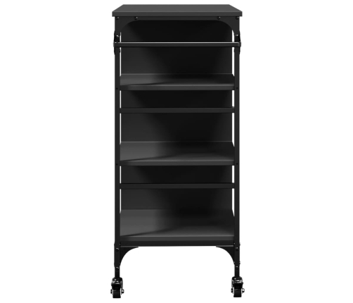 Virtuves Ratiņi, Melni, 87,5X38,5X84,5 Cm, Inženierijas Koks Vidaxl