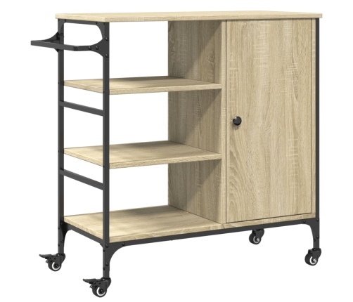 vidaXL virtuves ratiņi, ozola, 87,5x38,5x84,5 cm, inženierijas koks