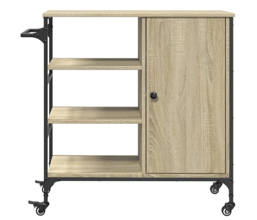 vidaXL virtuves ratiņi, ozola, 87,5x38,5x84,5 cm, inženierijas koks