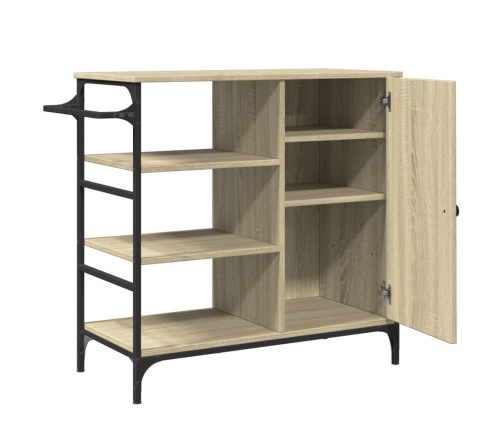 vidaXL virtuves ratiņi, ozola, 87,5x38,5x84,5 cm, inženierijas koks