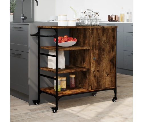 vidaXL virtuves ratiņi, ozola, 87,5x38,5x84,5 cm, inženierijas koks