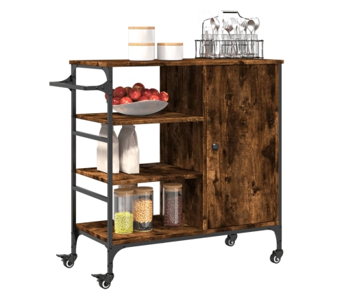 vidaXL virtuves ratiņi, ozola, 87,5x38,5x84,5 cm, inženierijas koks