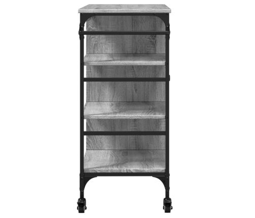 vidaXL virtuves ratiņi, pelēki, 87,5x38,5x84,5 cm, inženierijas koks