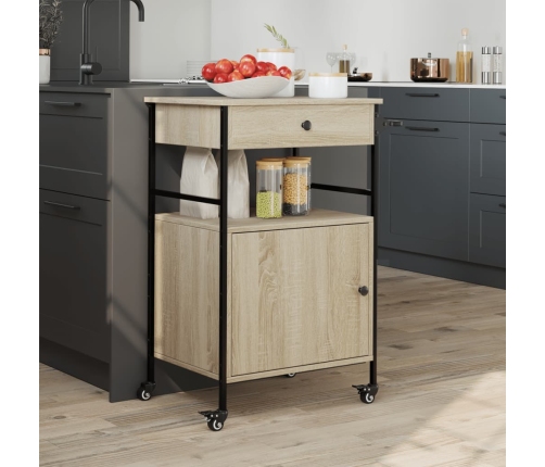 Virtuves Ratiņi, Ozolkoka, 56X43X89,5 Cm, Inženierijas Koks Vidaxl