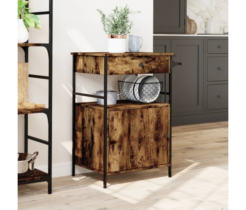 vidaXL virtuves ratiņi, ozolkoka, 56x43x89,5 cm, inženierijas koks