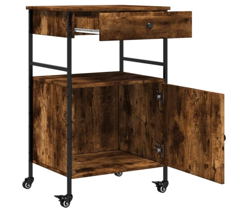 vidaXL virtuves ratiņi, ozolkoka, 56x43x89,5 cm, inženierijas koks