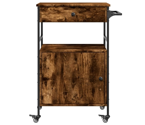 vidaXL virtuves ratiņi, ozolkoka, 56x43x89,5 cm, inženierijas koks