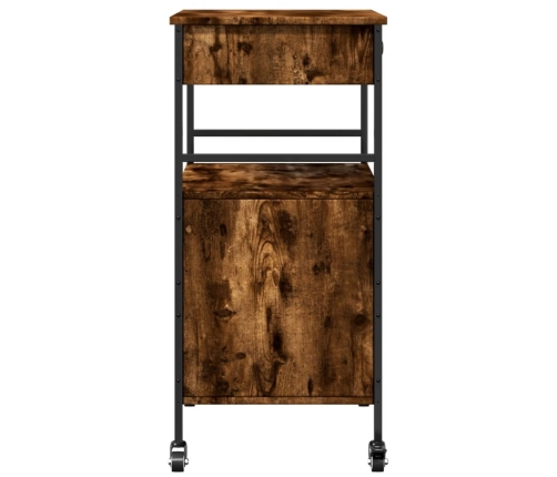 vidaXL virtuves ratiņi, ozolkoka, 56x43x89,5 cm, inženierijas koks