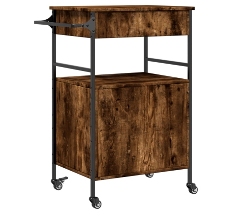 vidaXL virtuves ratiņi, ozolkoka, 56x43x89,5 cm, inženierijas koks