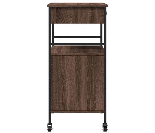 vidaXL virtuves ratiņi, brūni, 56x43x89,5 cm, inženierijas koks