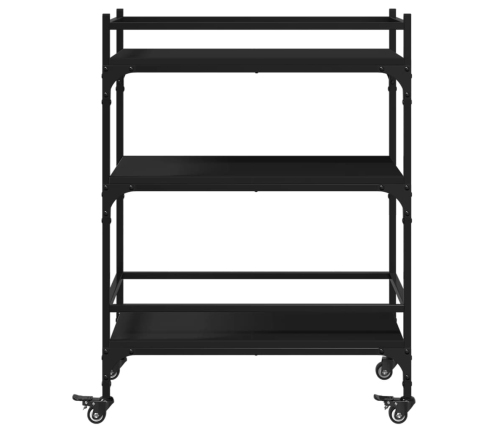 vidaXL virtuves ratiņi, melni, 65x40x86,5 cm, inženierijas koks